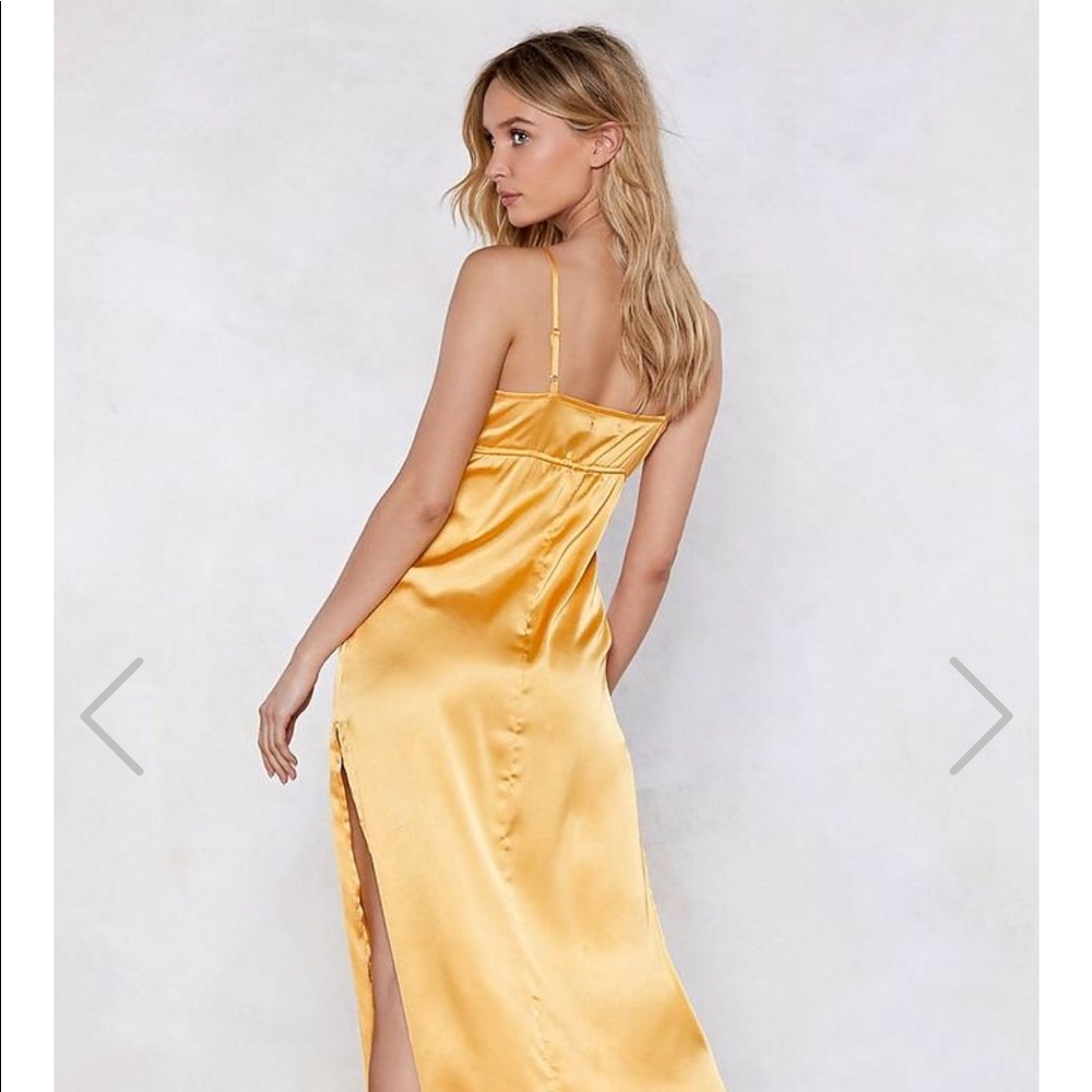 Gold satin dress